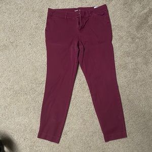 Old Navy Pixie Ankle Maroon Pant Size 10